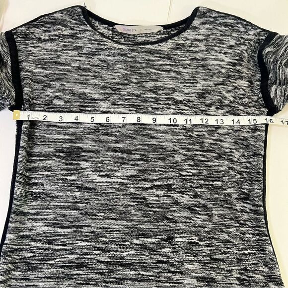 Athleta Retreat Marled Knit Sweater Dress Black Gray Size Small Cozy Couture - Picture 10 of 12